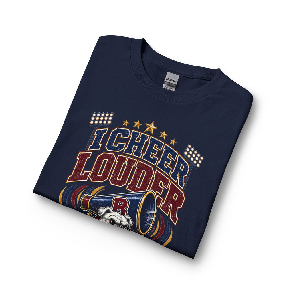 Cheer Louder Than The Band Long Sleeve T-Shirt — Bulldog Grandpa Fan Tee