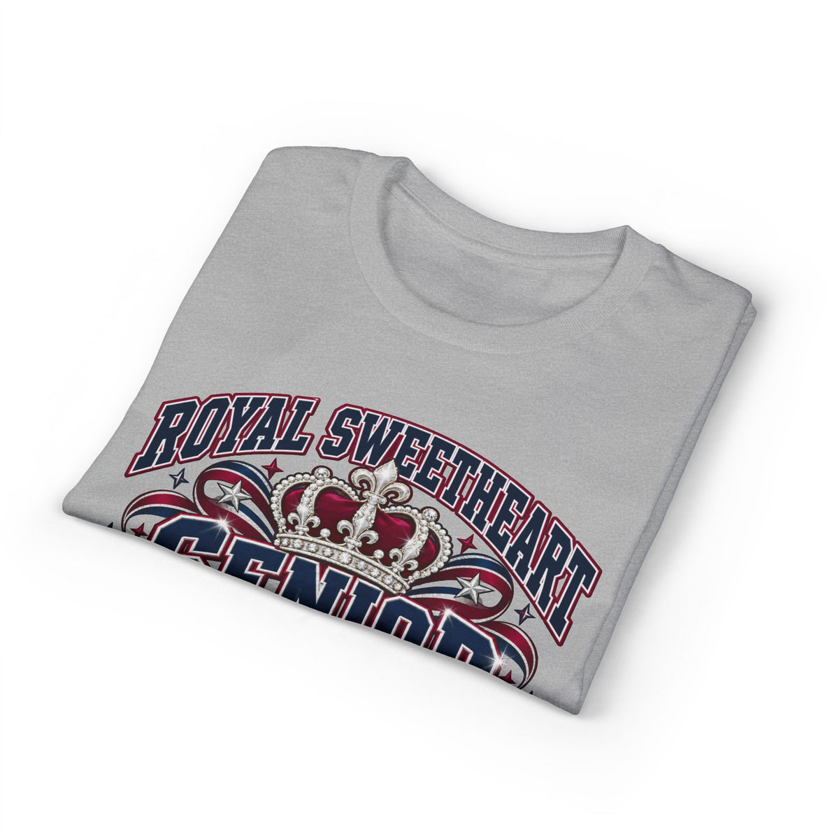 Senior 2027 Crown Secured T-Shirt — Royal Sweetheart Graduation Tee