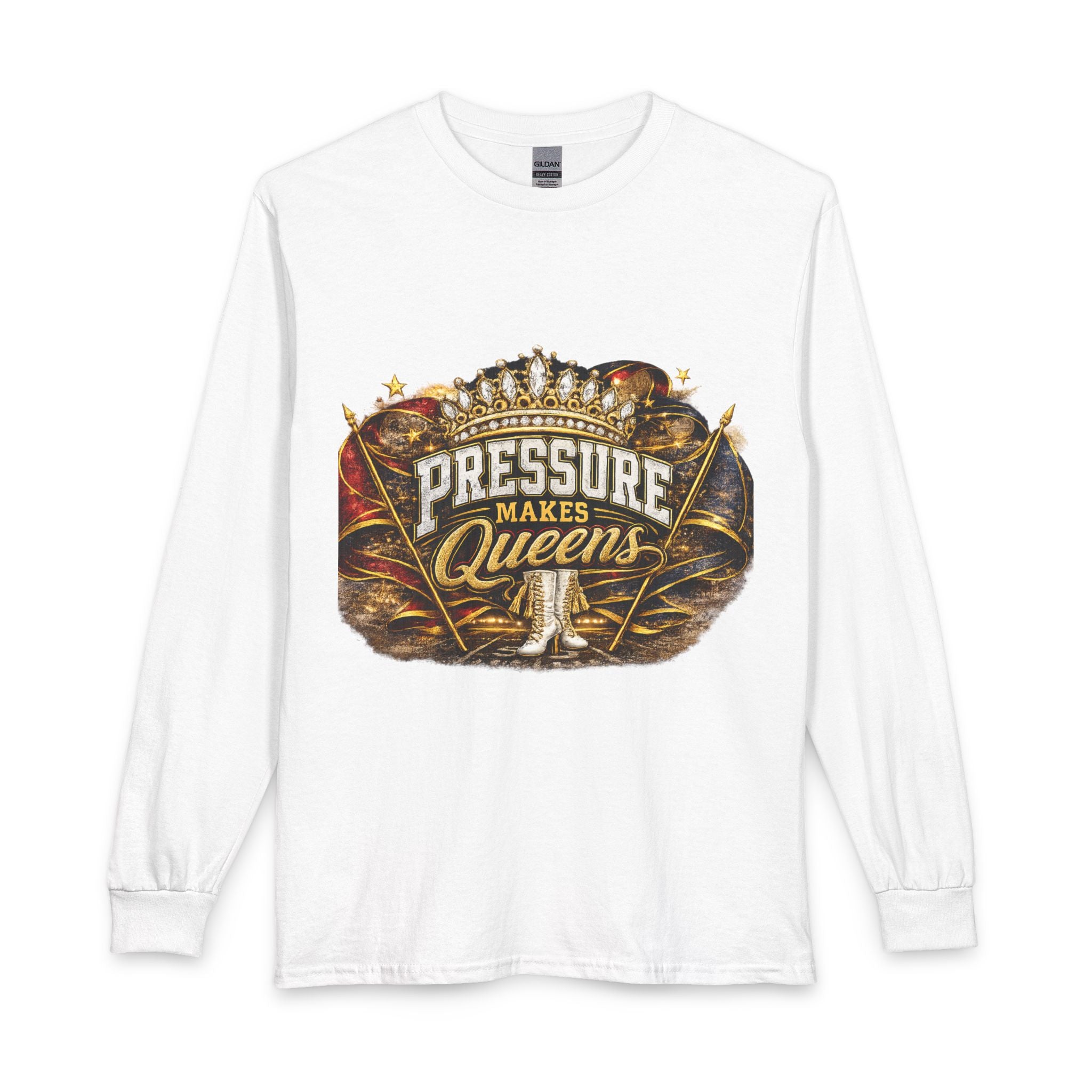 Pressure Makes Queens Long Sleeve Shirt — Empowerment Graphic Tee