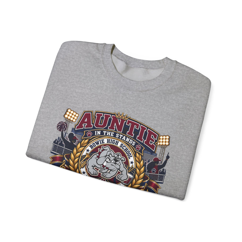 Band Auntie Crewneck Sweatshirt — “Auntie in the Stands, Bulldog in the Field” Football Family Pullover