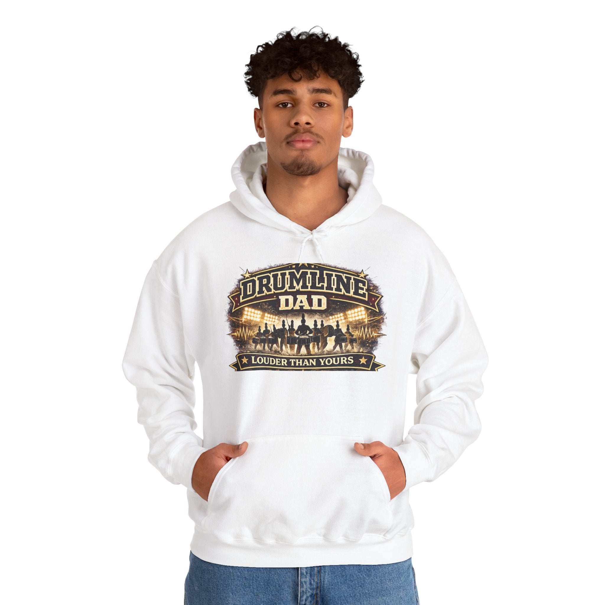 Drumline Dad Hoodie - "Louder Than Yours" Vintage Band Dad Pullover
