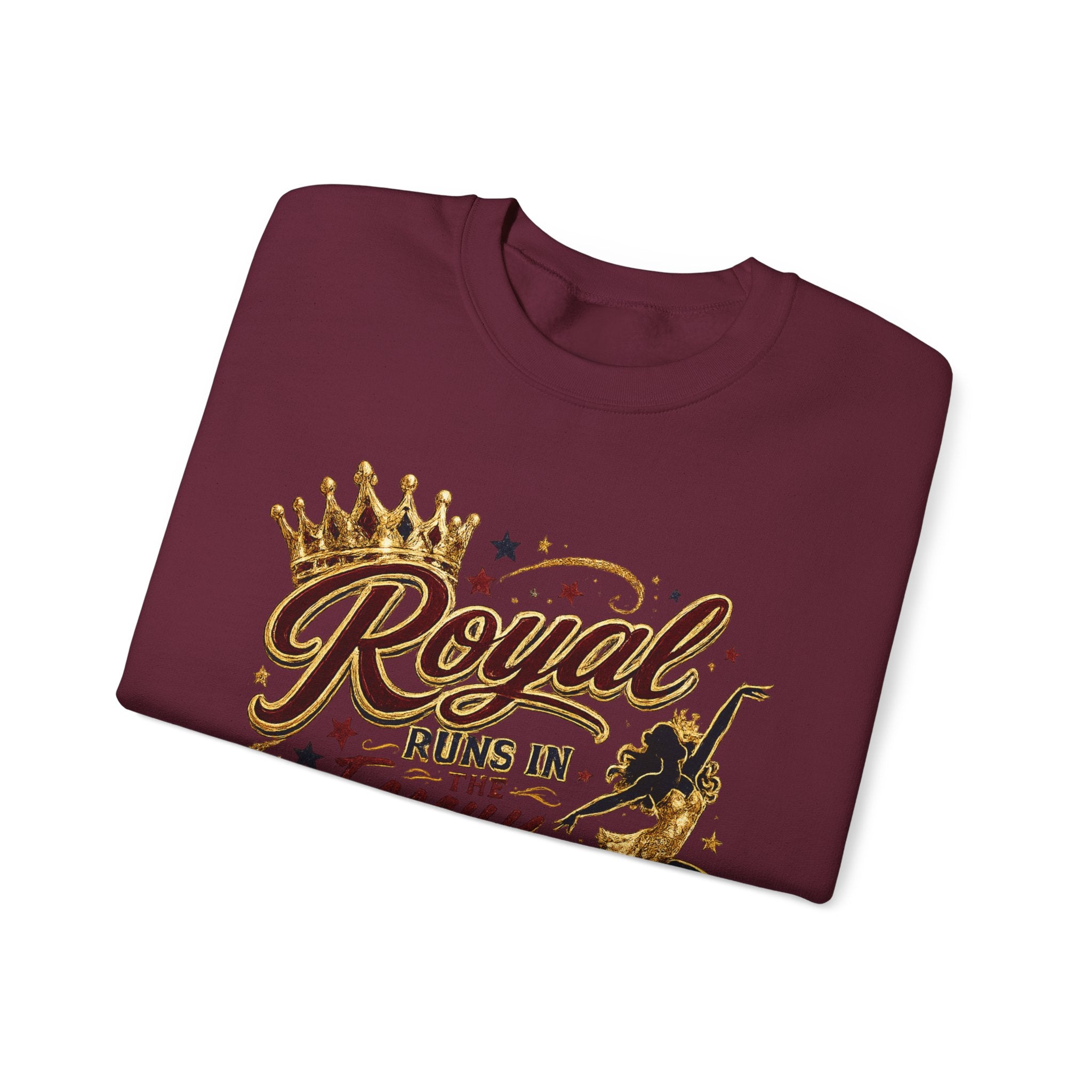 Mom Crewneck Sweatshirt — "Royal Runs in the Family" Graphic