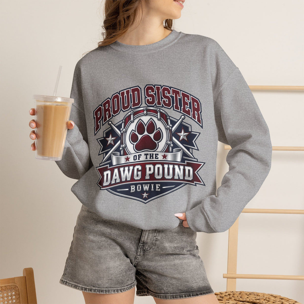 Proud Sister of the Dawg Pound Crewneck Sweatshirt — Fan Pride Pullover