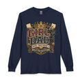 Girl Dad Long Sleeve Tee — 'Girl Dad: Royal Sweethearts, Built for Halftime' Athletic Dad Shirt