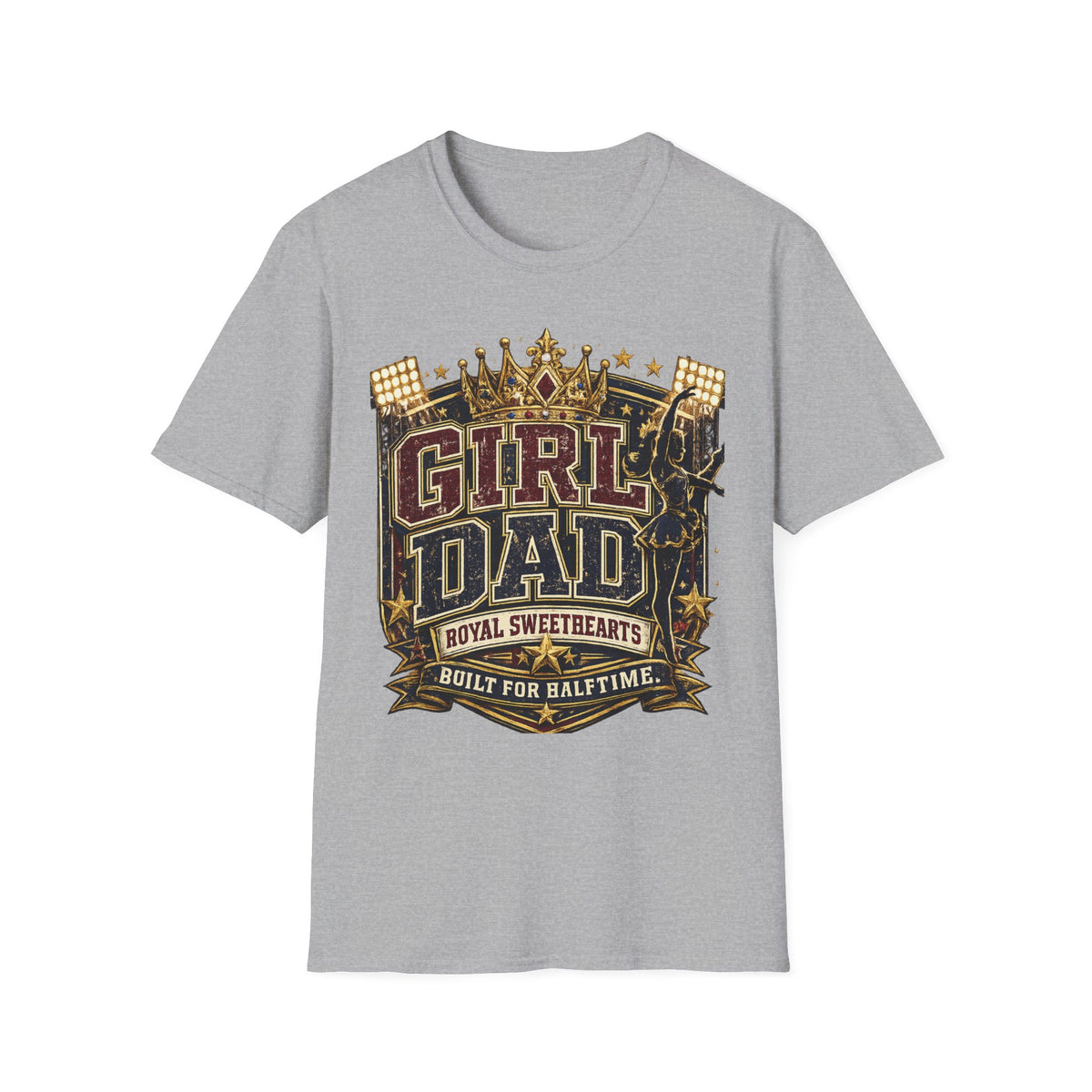 Girl Dad T-Shirt — Vintage Crowned 'Girl Dad' Dad Tee for Dads of Daughters