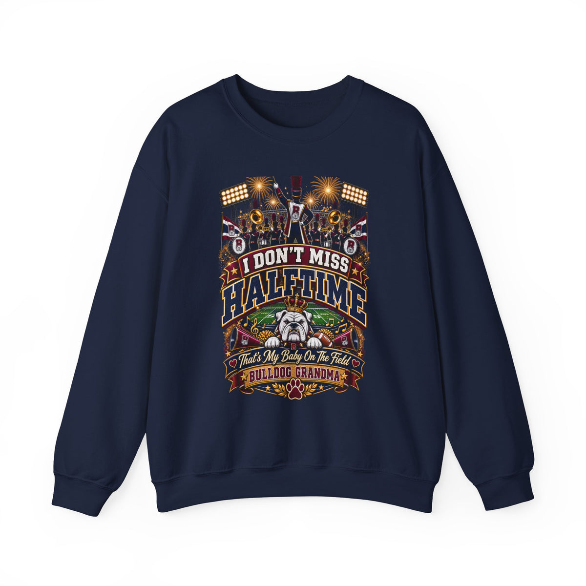 Halftime Football Grandma Crewneck Sweatshirt – "I Don't Miss Halftime" Graphic