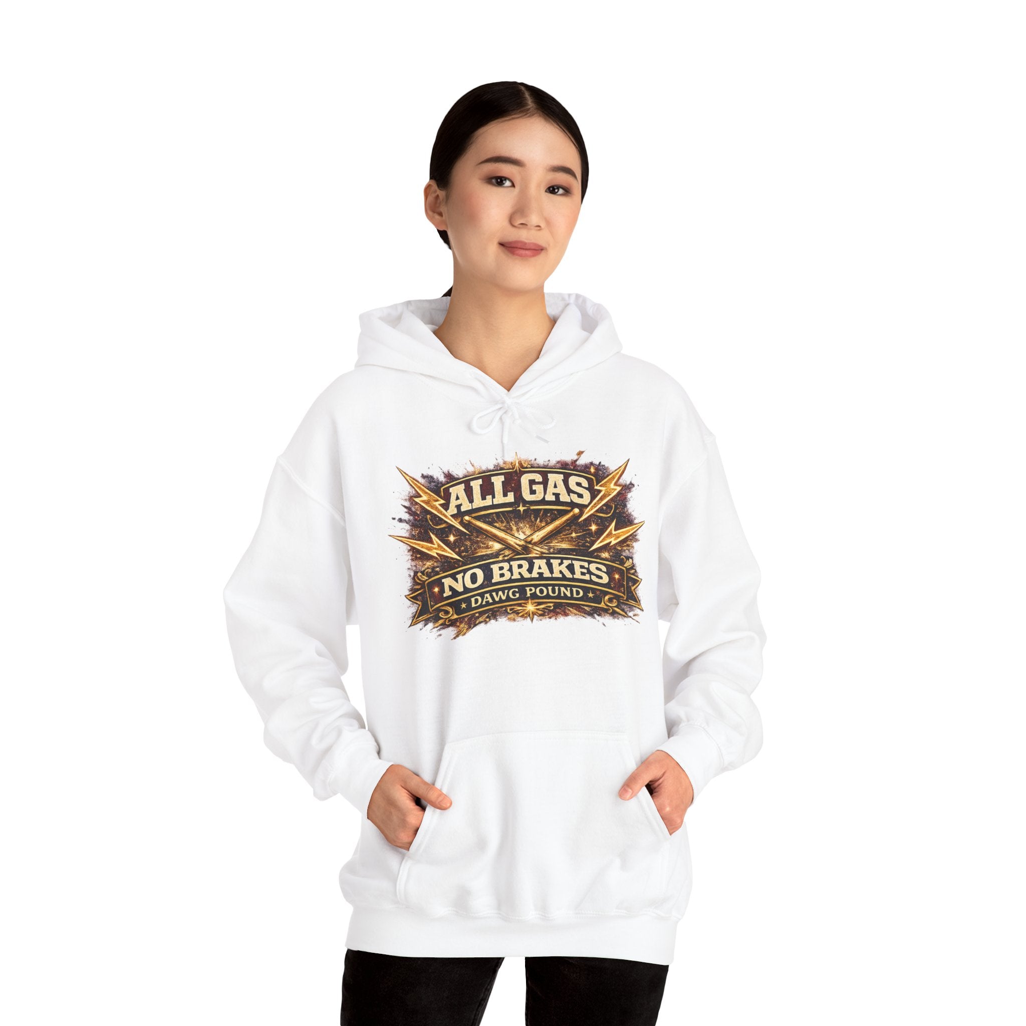 Hoodie — "All Gas No Brakes" Retro Racing Pullover