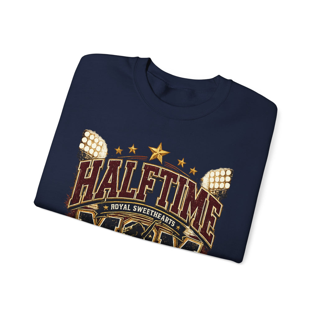 Halftime Mom Crewneck Sweatshirt — Marching Band / Royal Sweethearts Design
