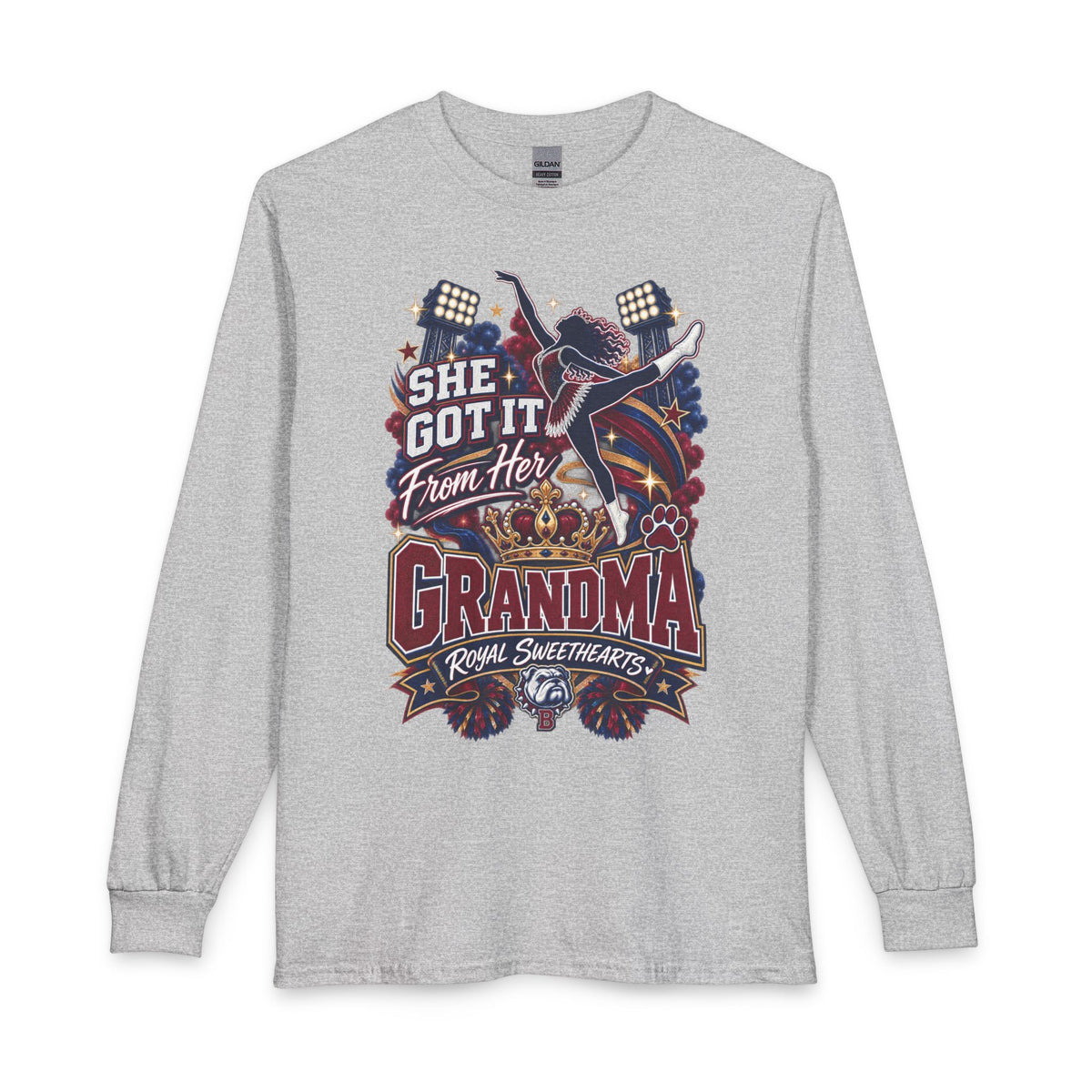Grandma Royal Sweethearts Long Sleeve Tee — "She Got It From Her Grandma" Graphic