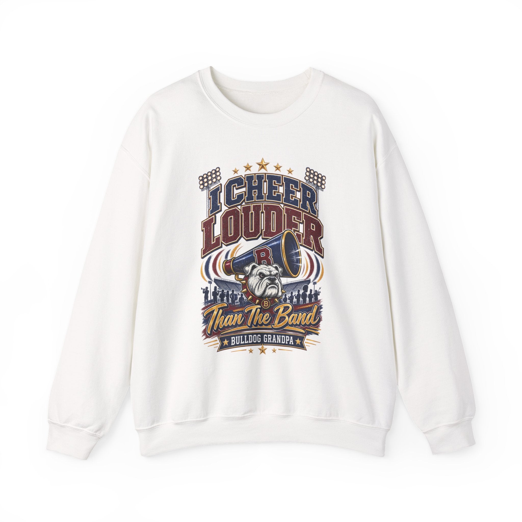 Cheer Louder Than The Band Sweatshirt — Bulldogs Grandpa Football Fan Crewneck