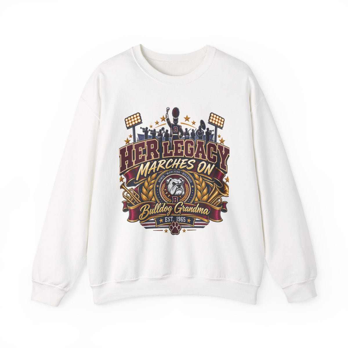 Her Legacy Marches On Bulldog Grandma Sweatshirt
