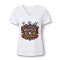 Her Legacy Marches On V-Neck Tee — Bulldog Grandma Spirit Shirt