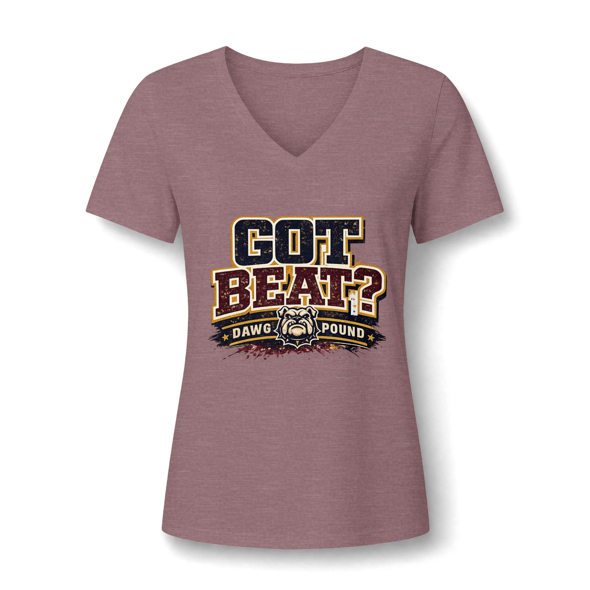 Got Beat? Dawg Pound V-Neck T‑Shirt — Women's Game Day Fan Tee
