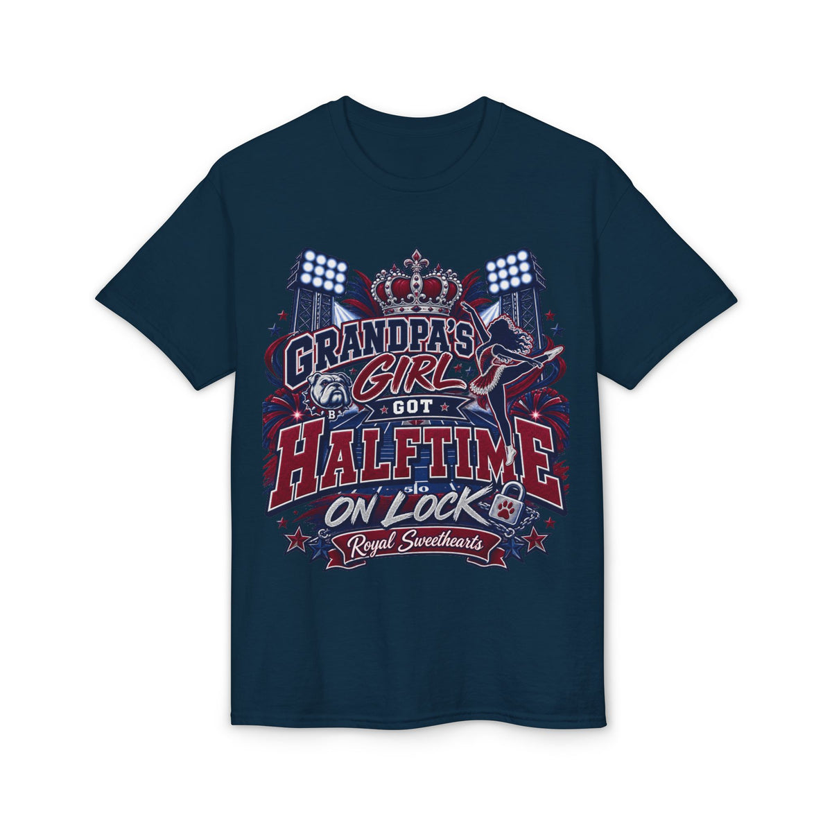 T-Shirt — "Grandpa's Girl Got Halftime on Lock" Football Fan Tee