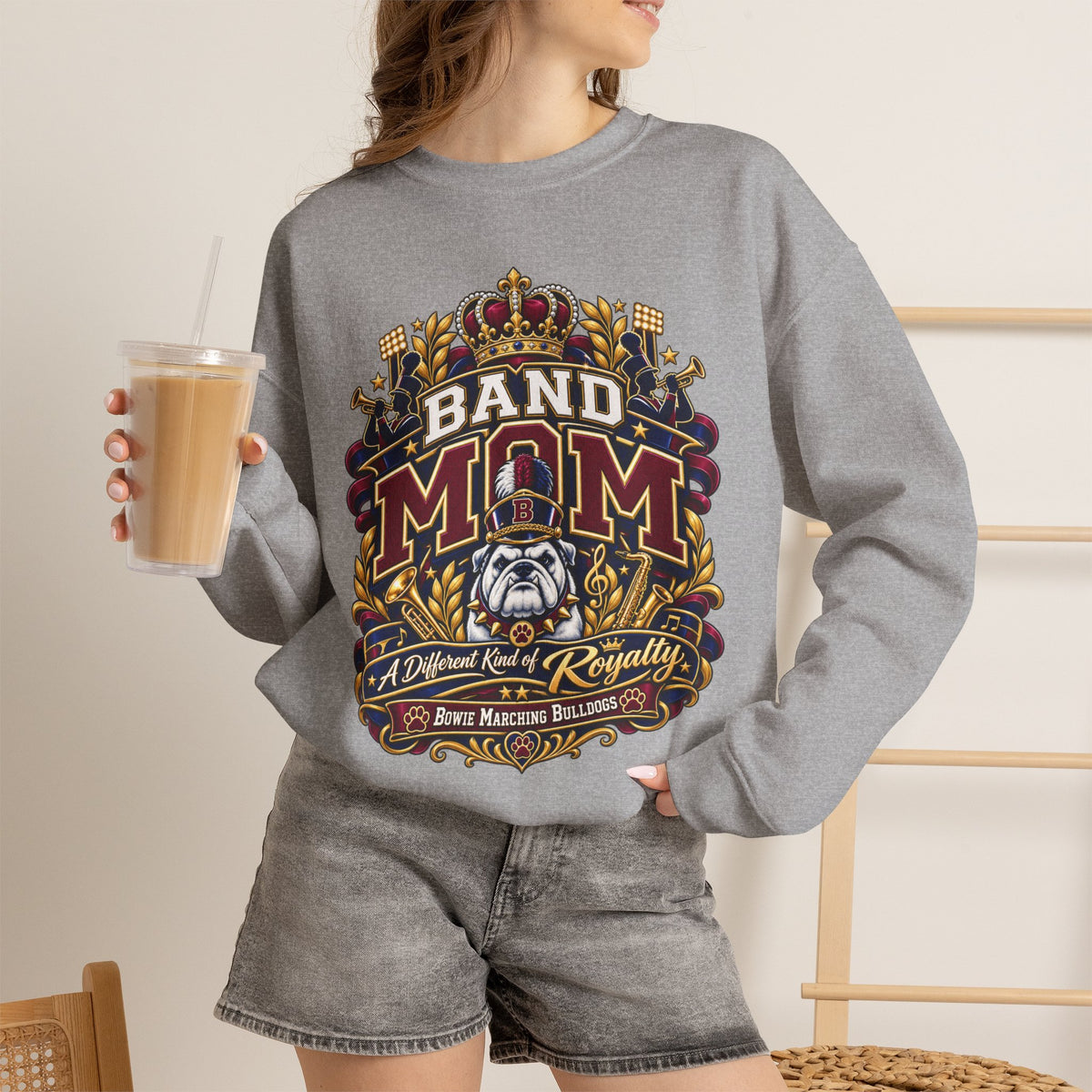 Band Mom Crewneck Sweatshirt – Regal Bulldog Marching Band Design