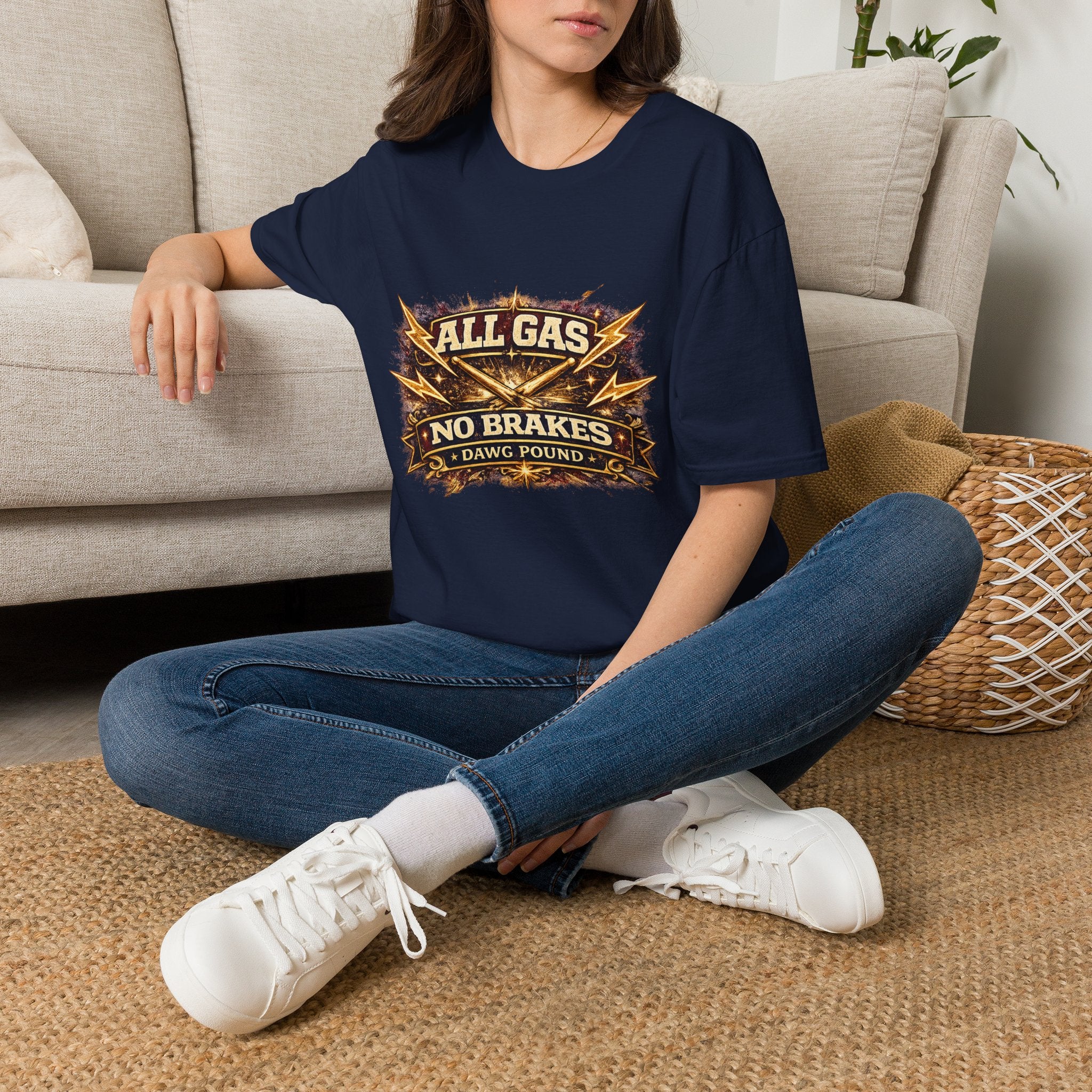 All Gas No Brakes T-Shirt — Vintage Lightning Moto Racing Tee