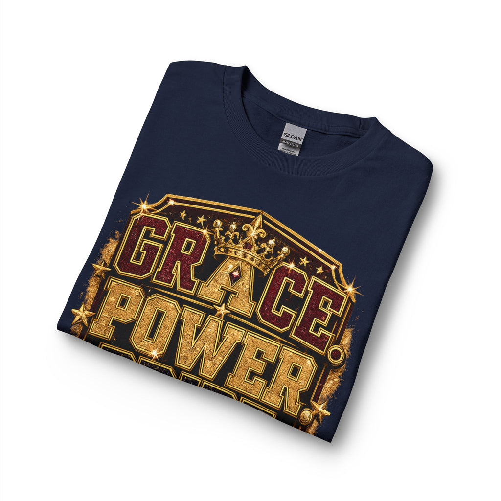 Long Sleeve T-Shirt — "Grace Power Pride" Royal Sweetheart Mom Graphic