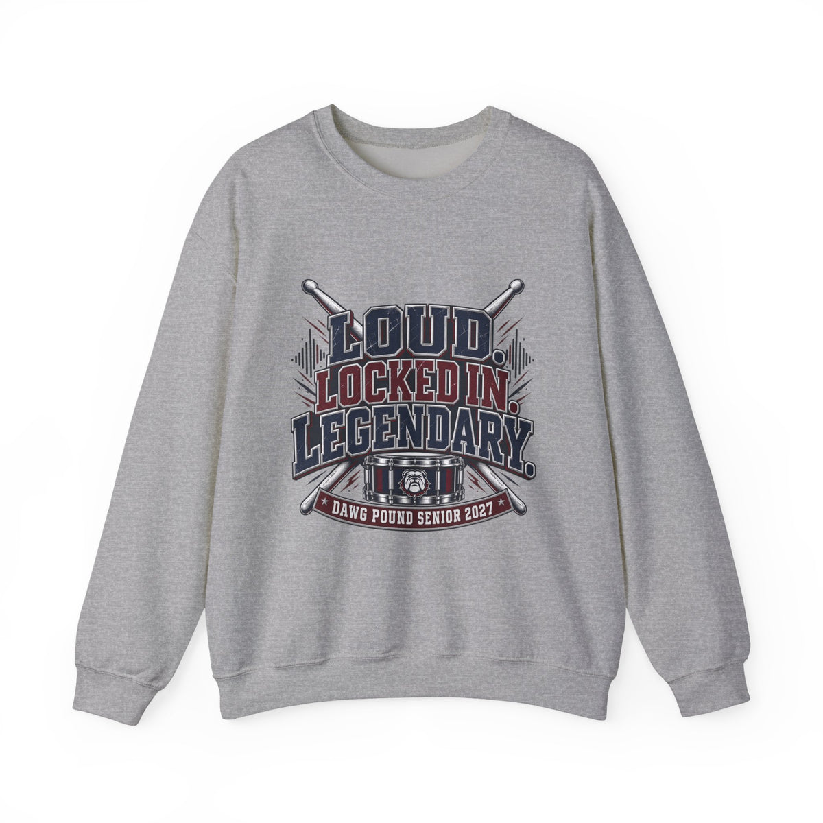 Crewneck Sweatshirt — "Loud Locked In Legendary" Vintage Baseball Senior 2027