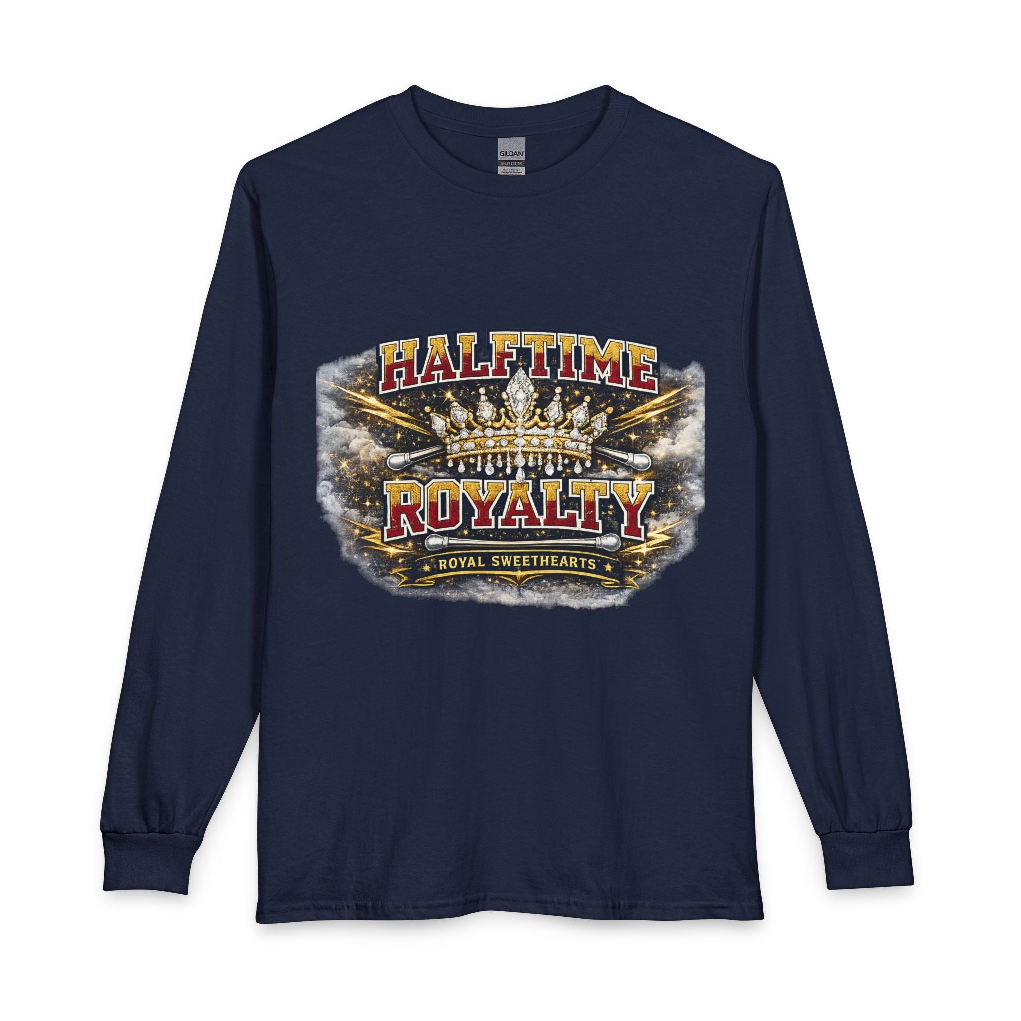 Halftime Royalty Long Sleeve Tee — ‘Halftime Royalty’ Crown Graphic Sports Fan Shirt