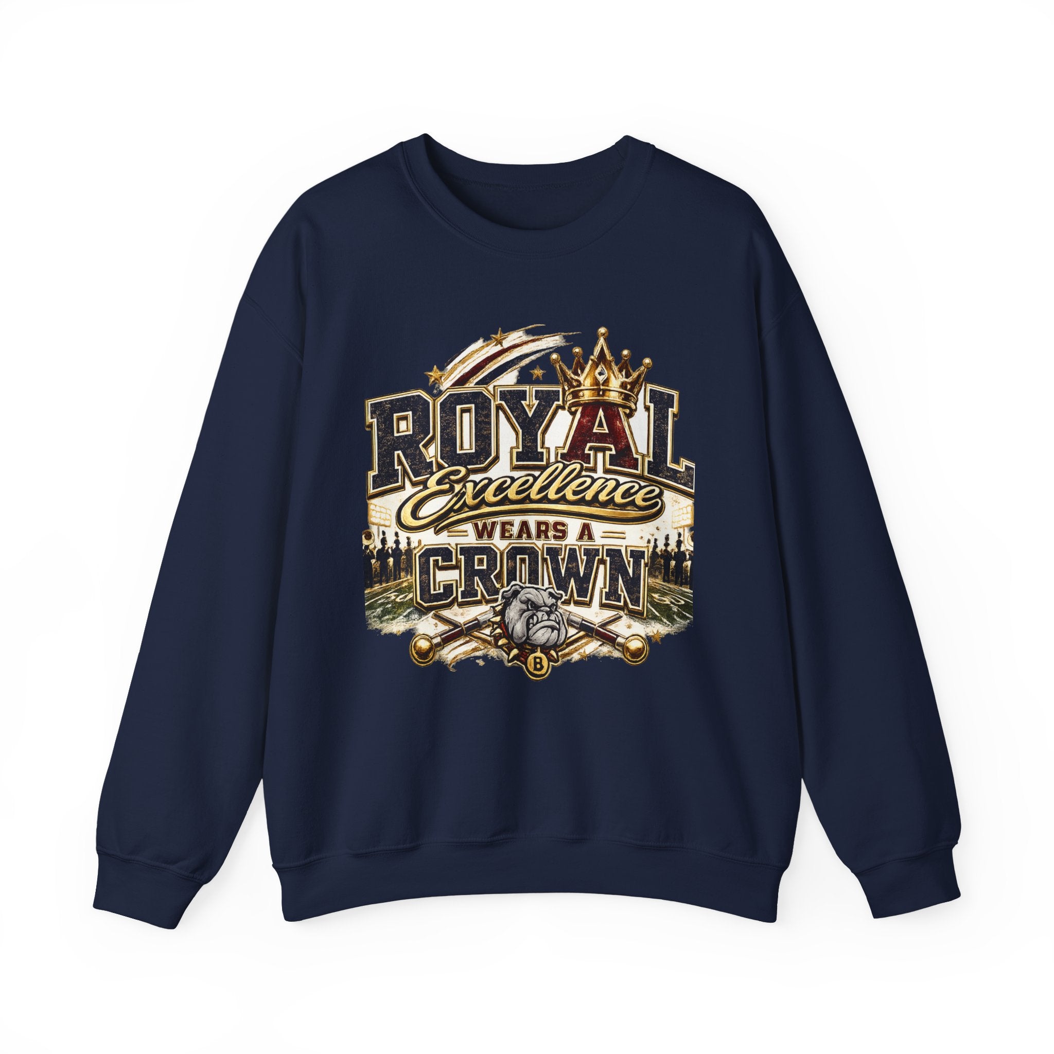 Crewneck Sweatshirt - "Royal Excellence Wears a Crown" Graphic