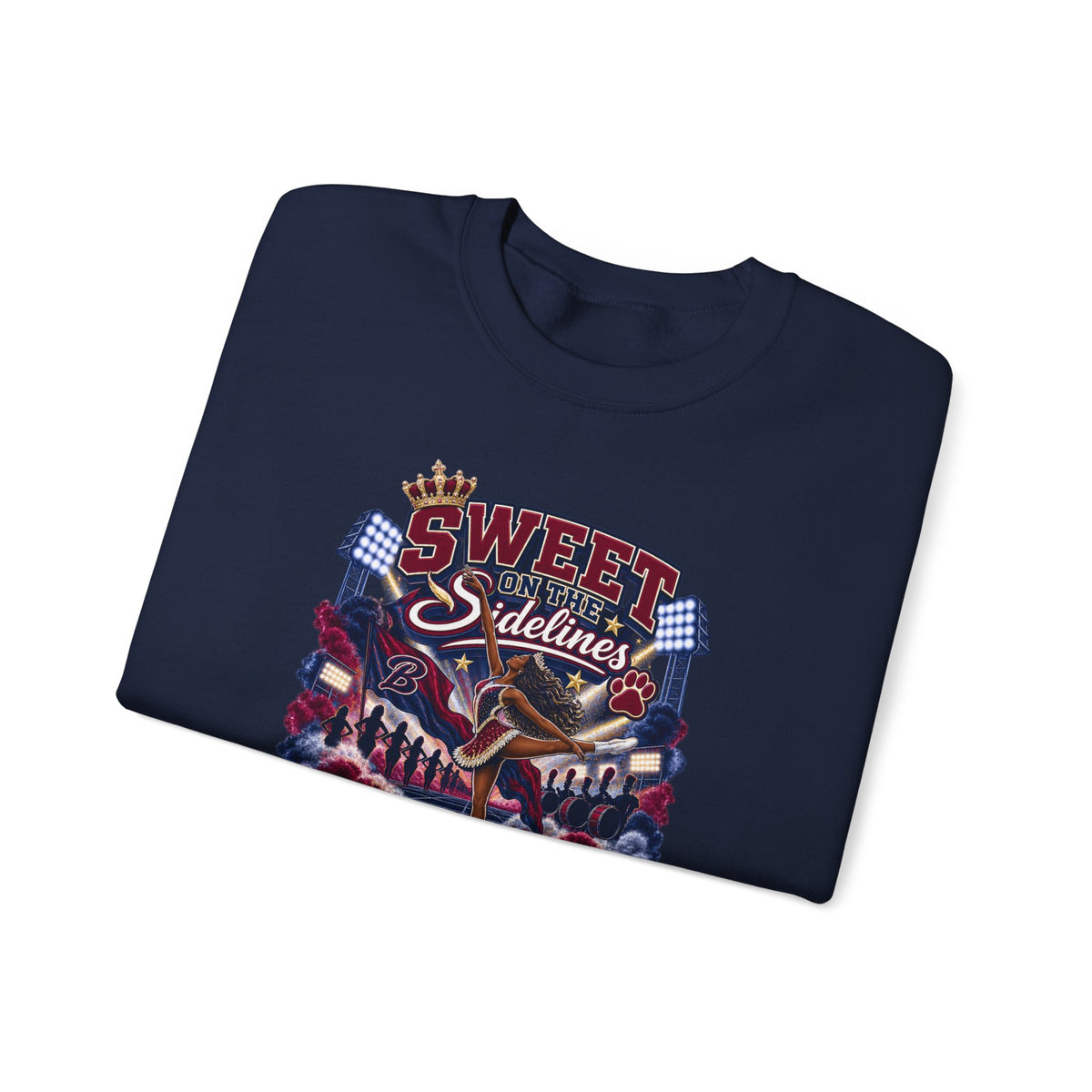 Savage at Halftime Crewneck Sweatshirt — 'Sweet Sideline' Vintage Football Grandpa Graphic
