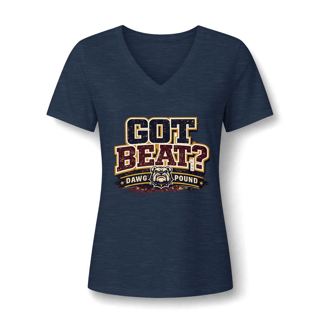 Got Beat? Dawg Pound V-Neck T‑Shirt — Women's Game Day Fan Tee