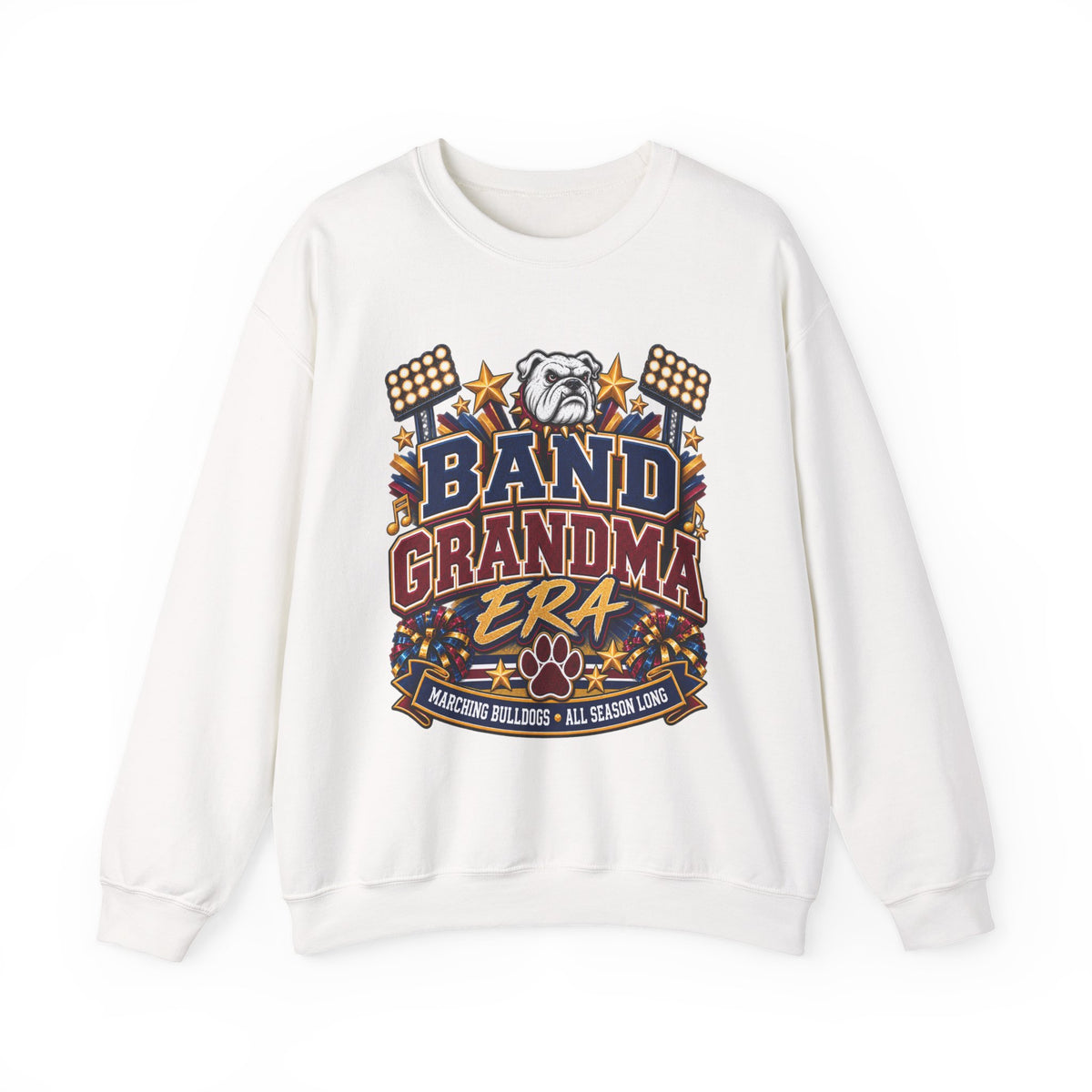 Band Grandma Era Sweatshirt — Bulldog Marching Band Support Crewneck