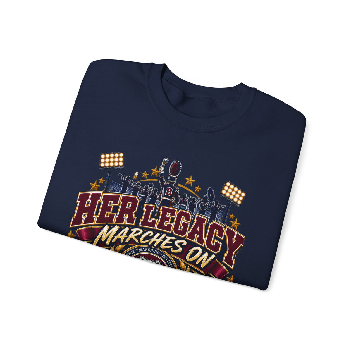 Her Legacy Marches On Bulldog Grandma Sweatshirt