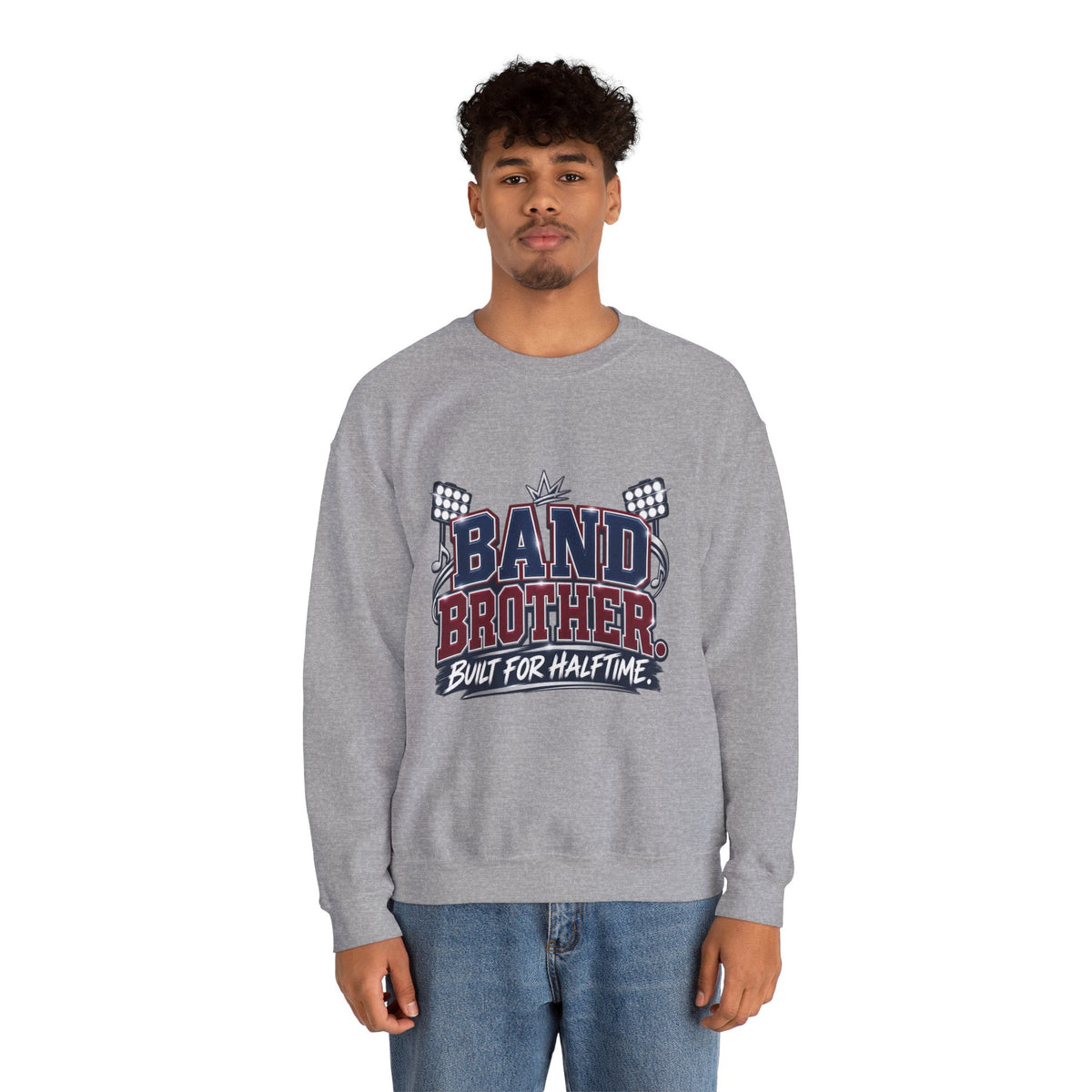 Band Brother Crewneck Sweatshirt — "Built for Halftime" Football Band Tee