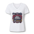 Women's V-Neck Tee — 'The Auntie Section Hits Different' Graphic