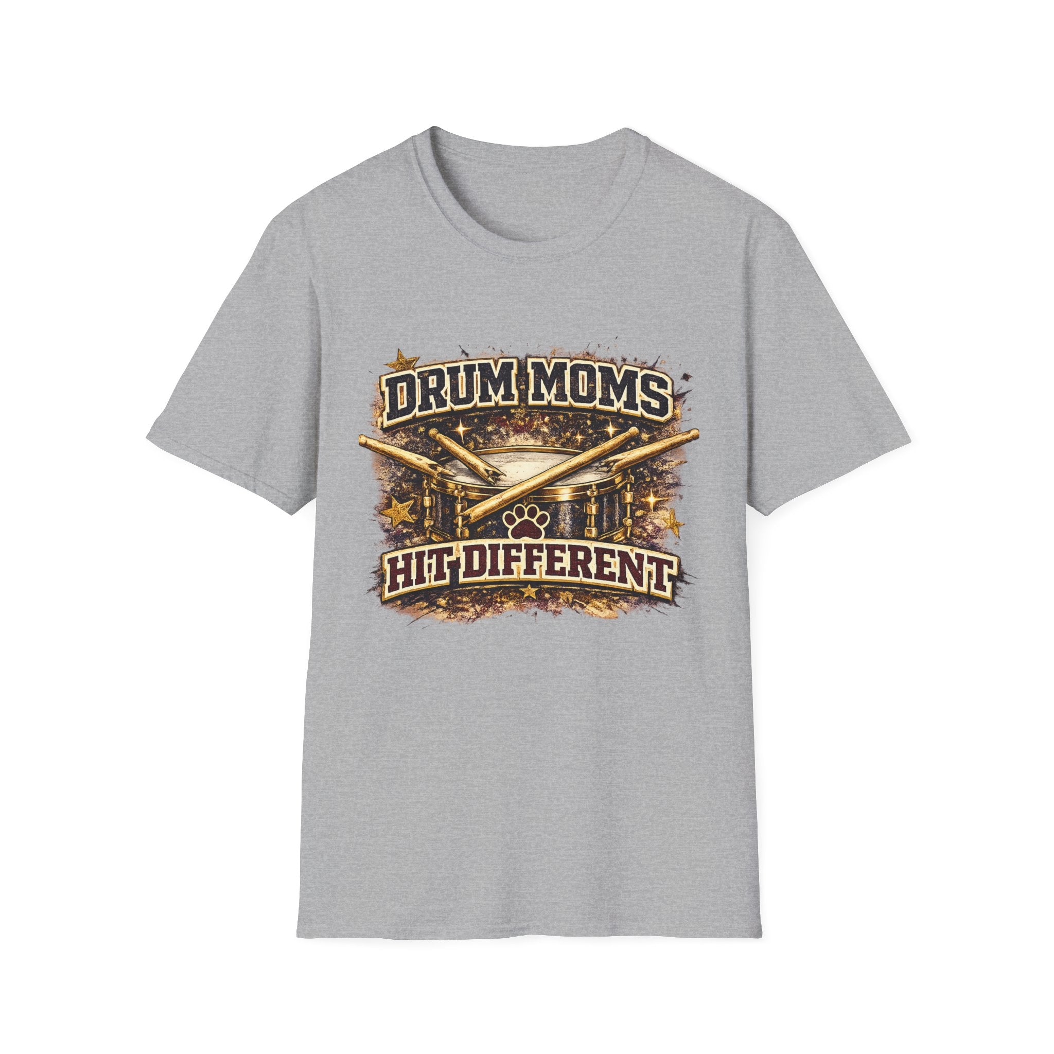 Drum Moms T-Shirt — "Drum Moms Hit Different" Graphic Tee for Proud Band Moms