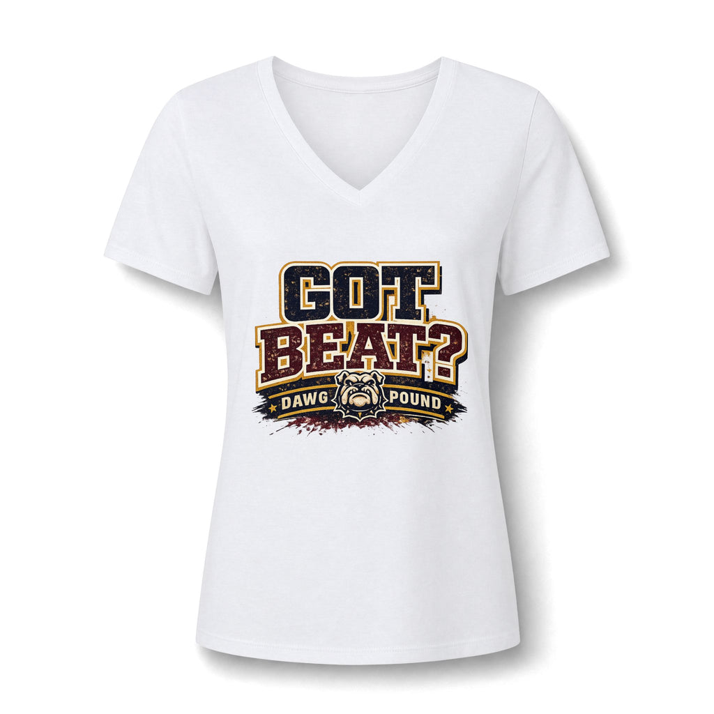 Got Beat? Dawg Pound V-Neck T‑Shirt — Women's Game Day Fan Tee