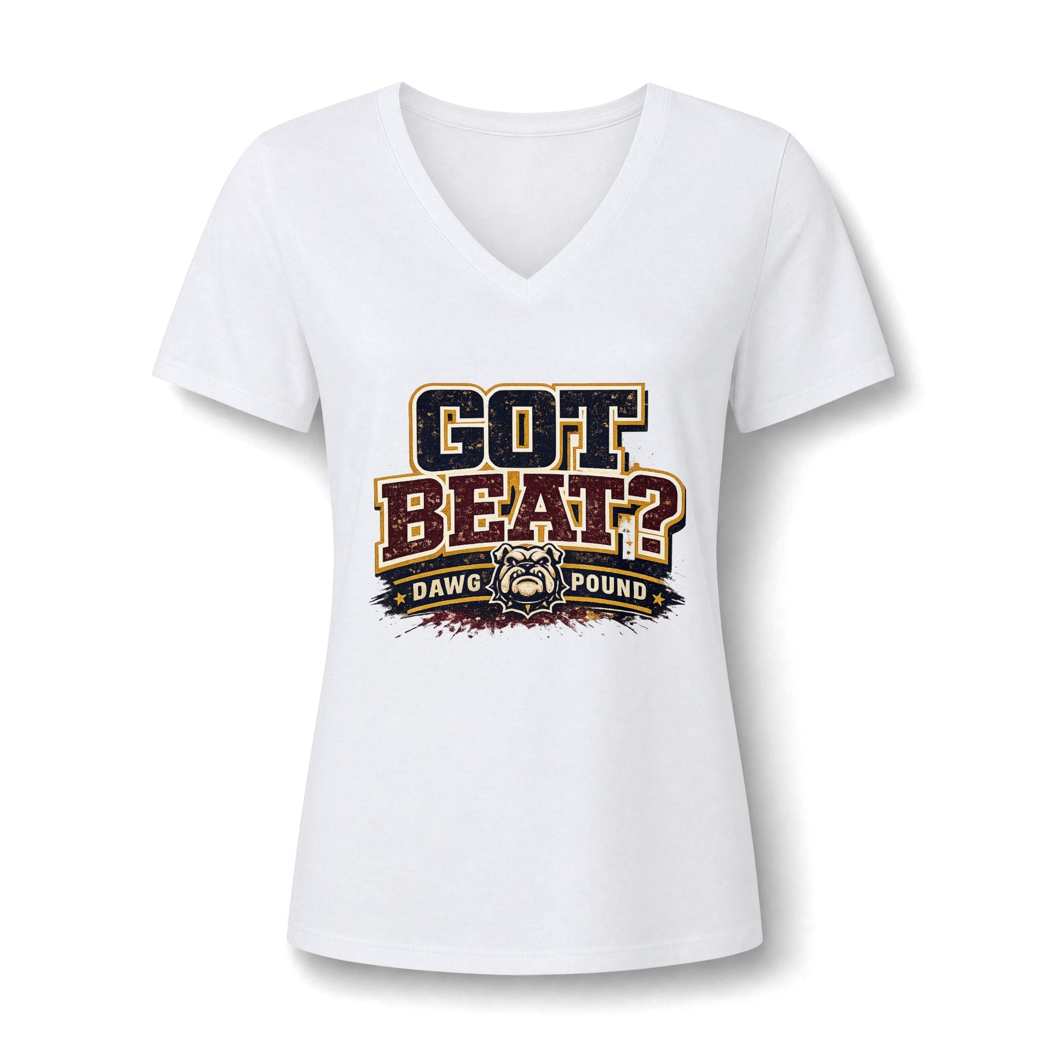 Got Beat? Dawg Pound V-Neck T‑Shirt — Women's Game Day Fan Tee
