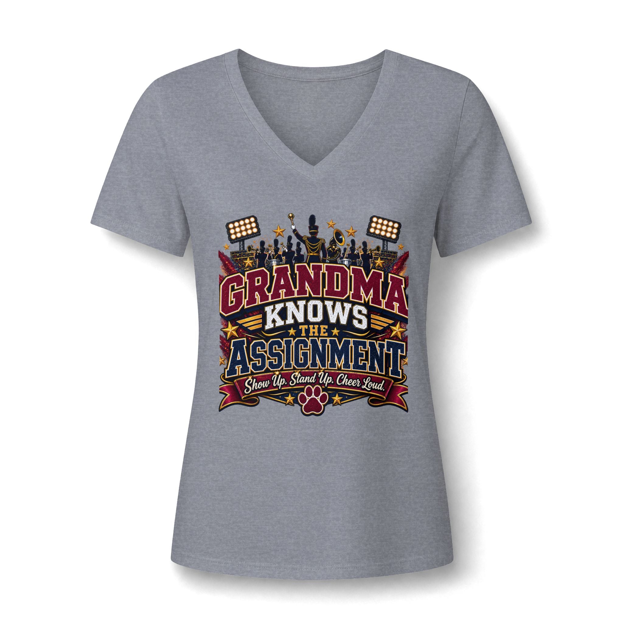Grandma Knows the Assignment V-Neck Tee — Funny Proud Grandma Gift