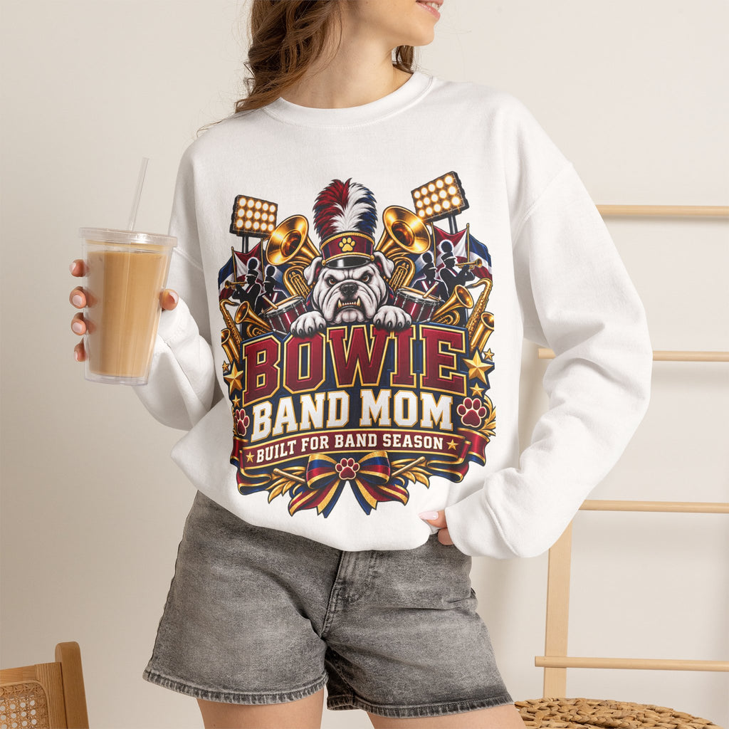 Band Mom Crewneck Sweatshirt — "Bowie Band Mom" Marching Band Mom Pullover