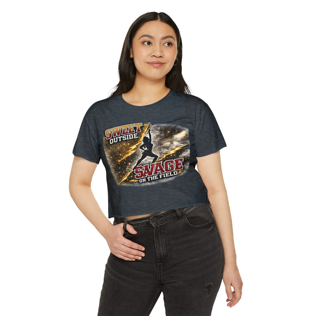 Festival Crop Top — "Sweet Outside, Savage on the Field" Graphic