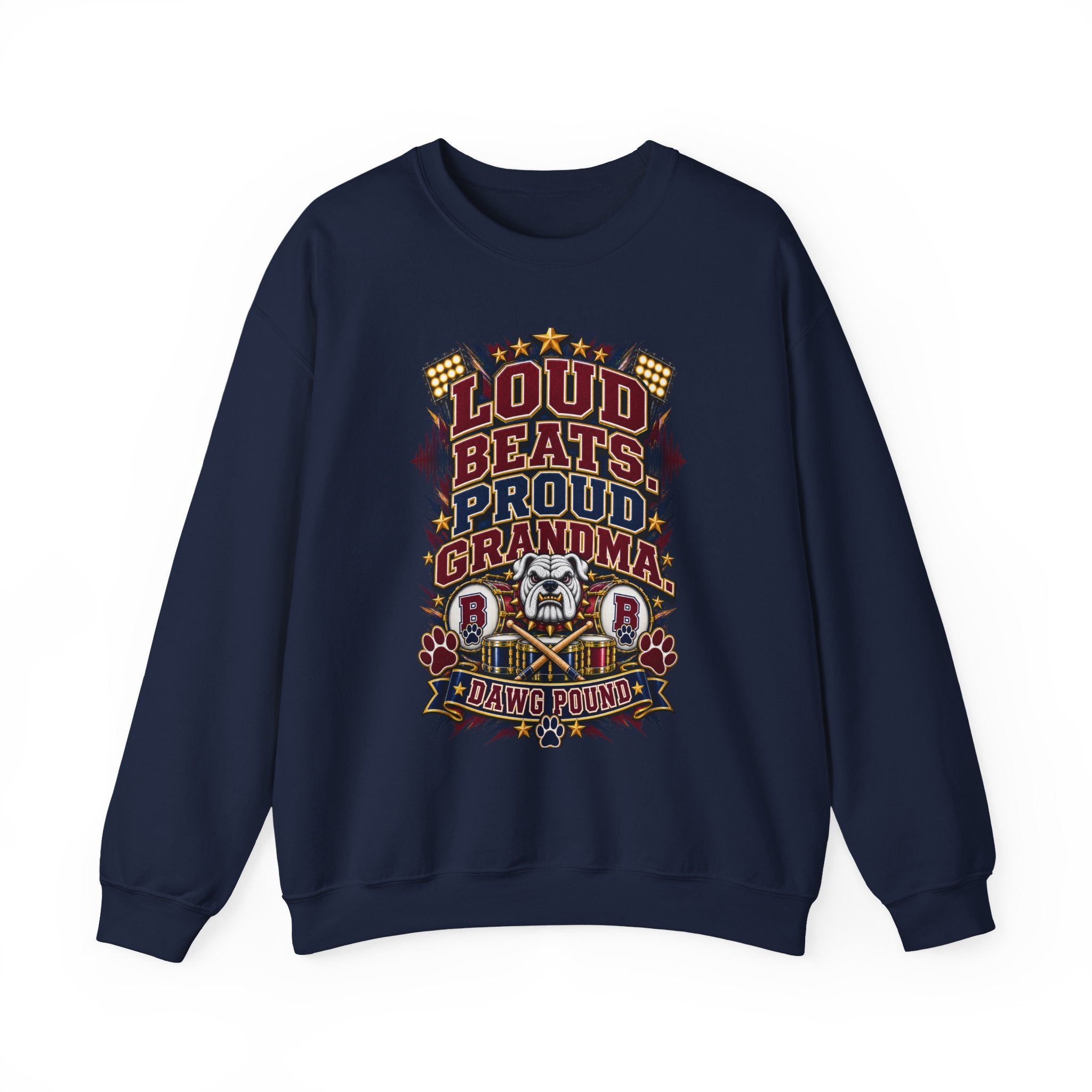Loud Beats Proud Grandma Crewneck Sweatshirt — Vintage Music Fan Grandma Gift