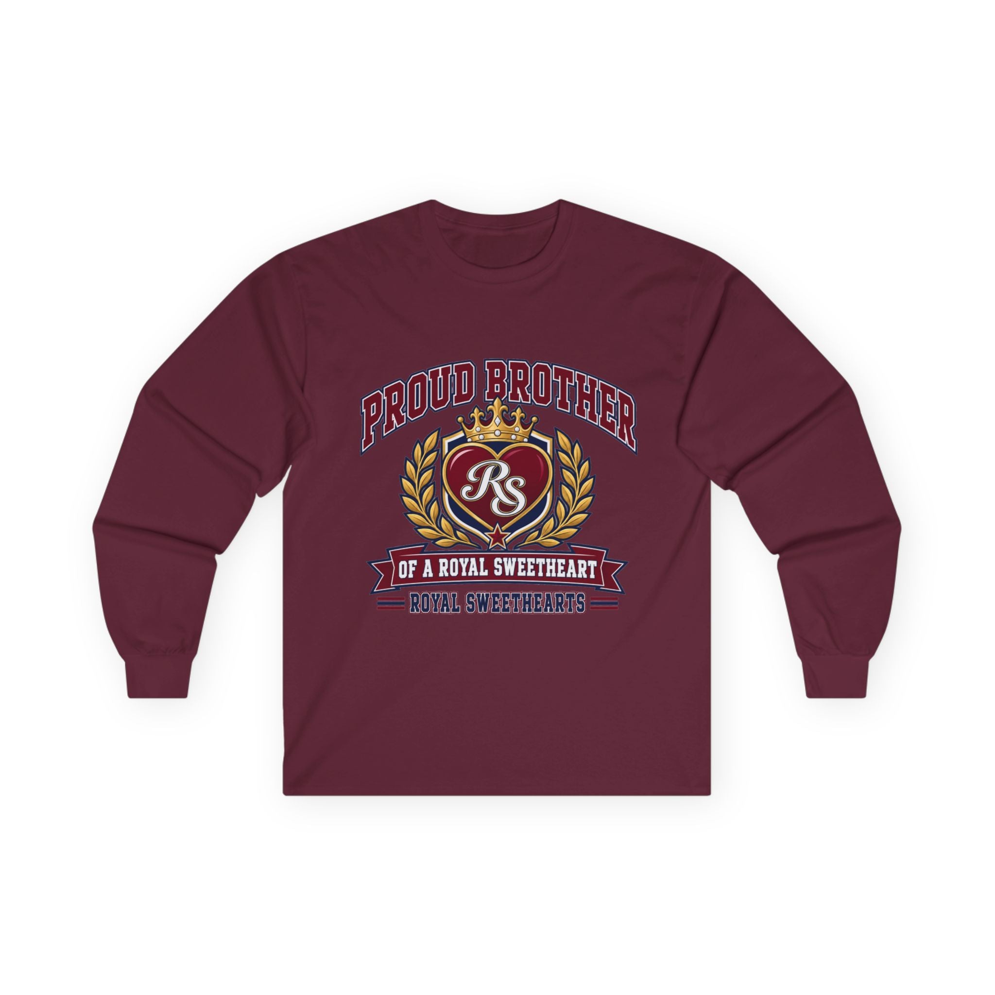 Proud Brother Long Sleeve Tee — "Proud Brother of a Royal Sweetheart" Crest Design