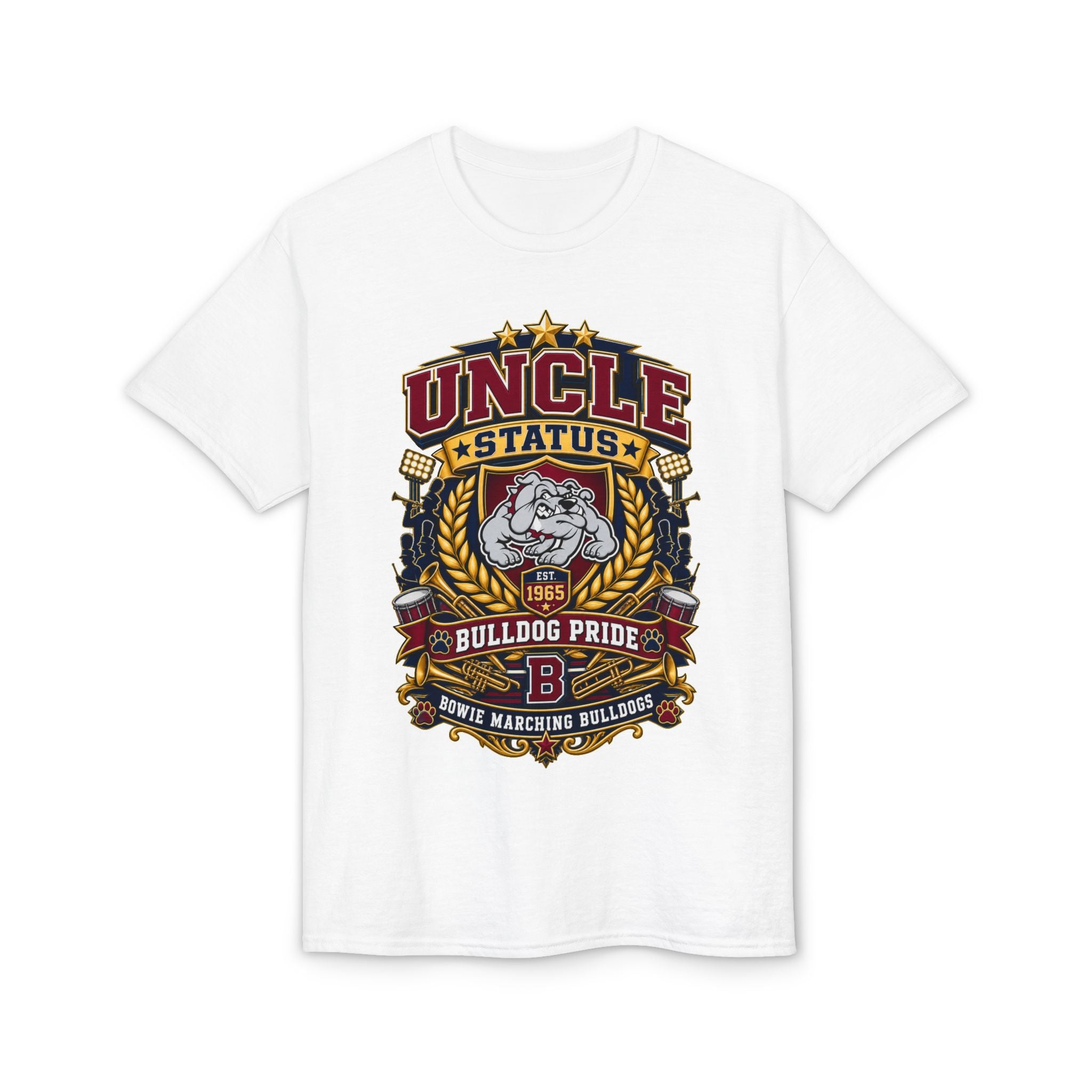 Uncle Status Bulldog Pride T-Shirt — Retro Marching Bulldogs Design