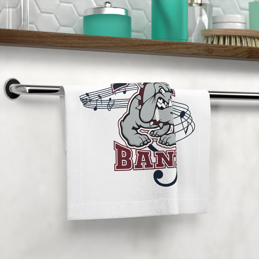 Bowie Bands Bulldog Face Towel — School Marching Band Music Note Design