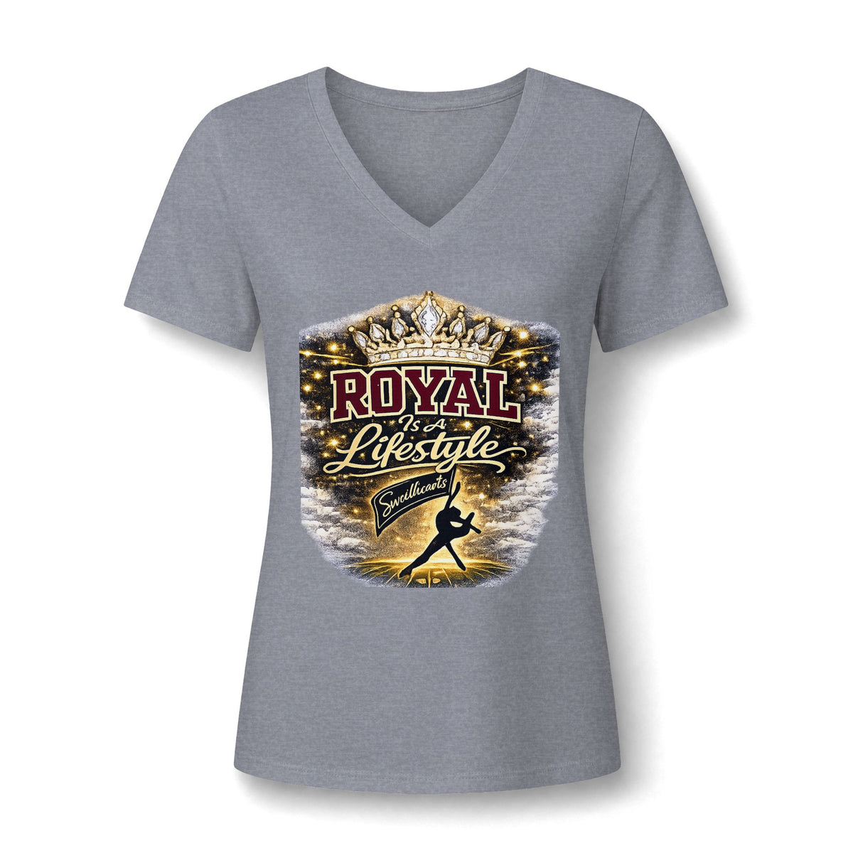 Women's V-Neck Tee — "Royal Is A Lifestyle" Graphic Tee