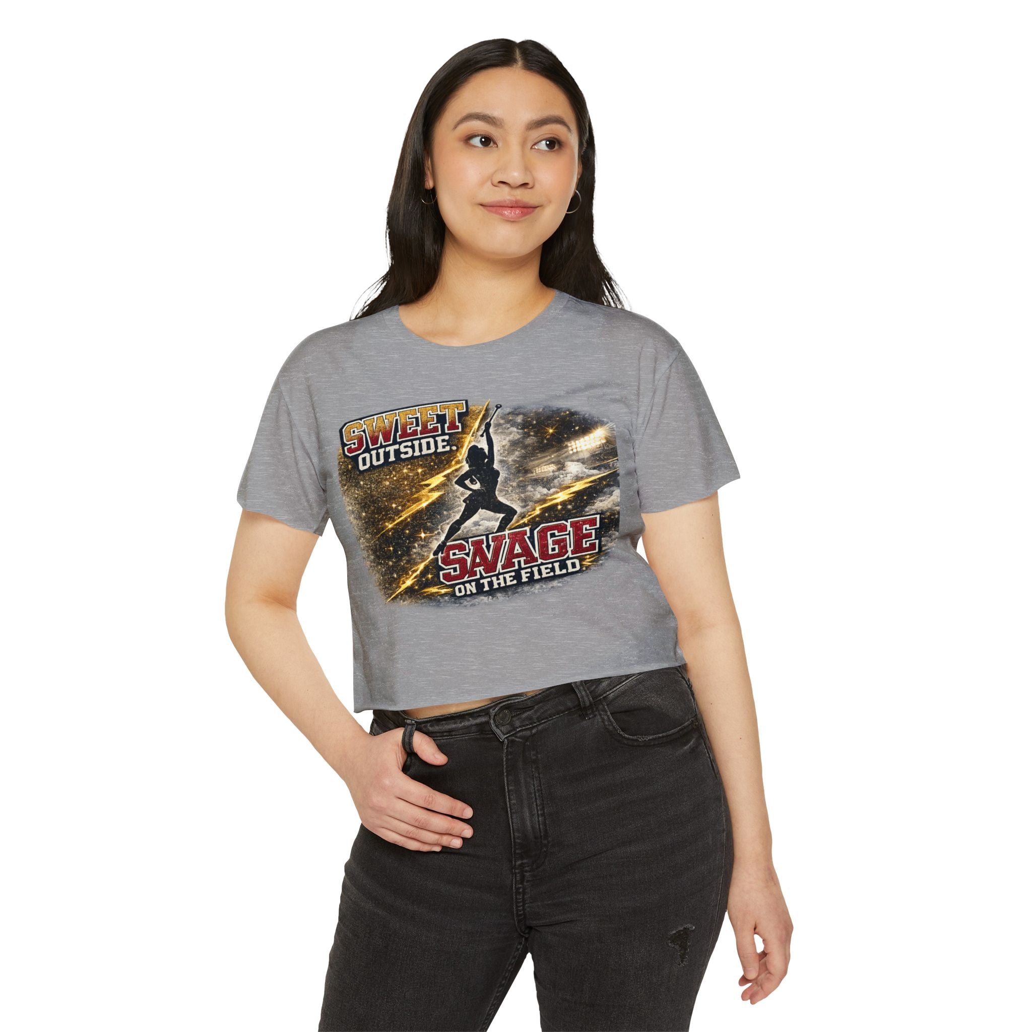 Festival Crop Top — "Sweet Outside, Savage on the Field" Graphic