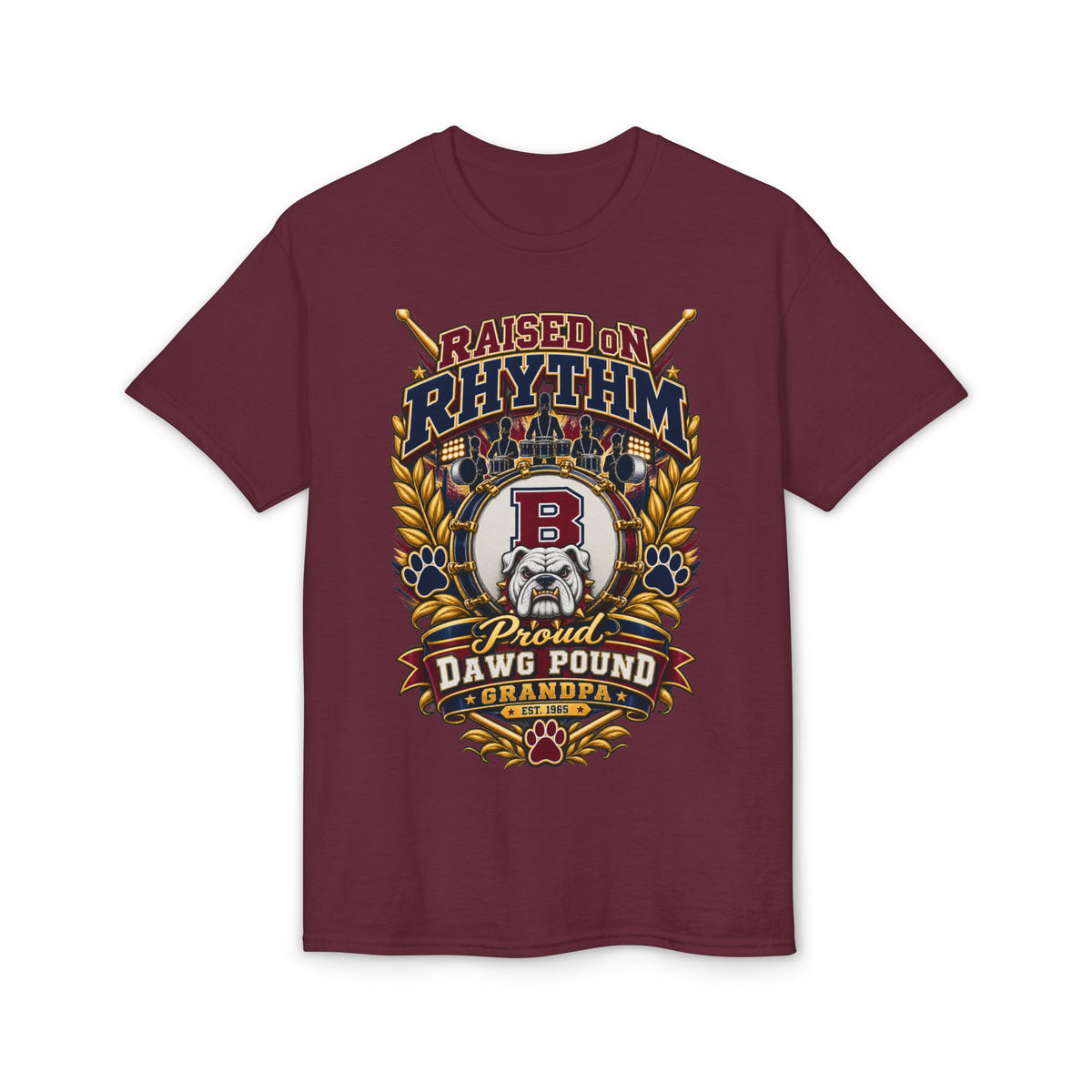 Raised on Rhythm Drumline Grandpa T-Shirt – Proud Dawg Pound Design