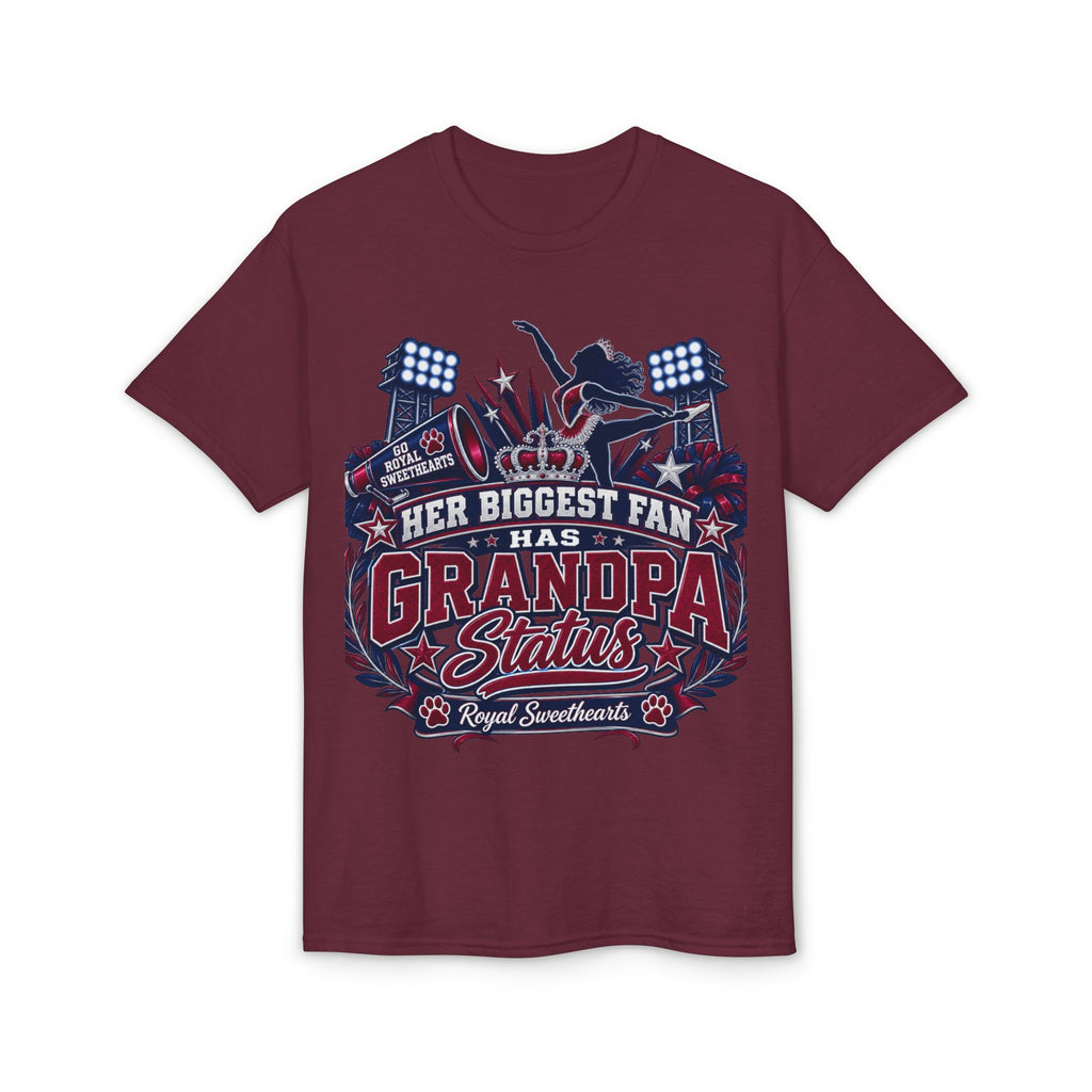 Her Biggest Fan Has Grandpa Status T-Shirt — Proud Sports Grandpa Tee