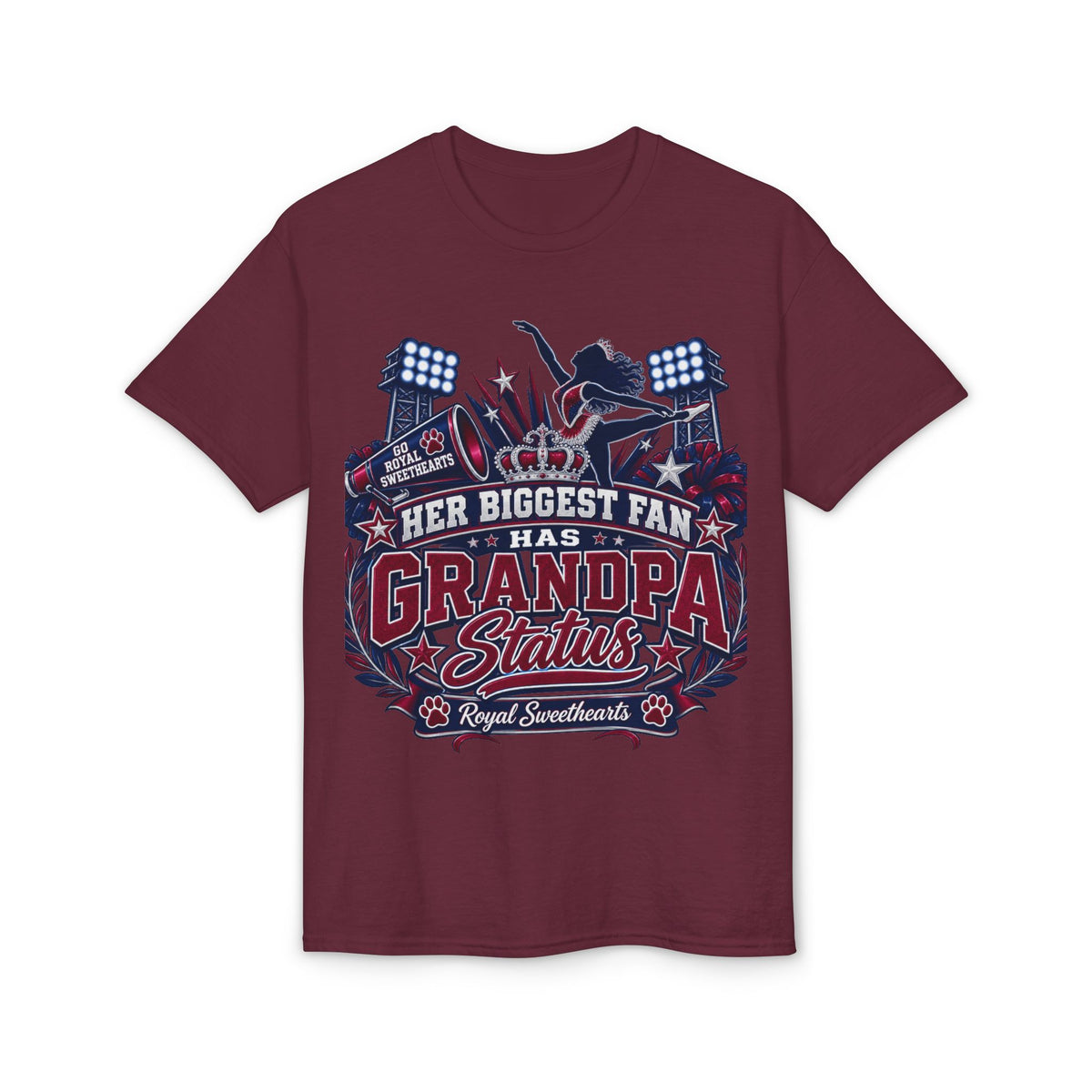Her Biggest Fan Has Grandpa Status T-Shirt — Proud Sports Grandpa Tee