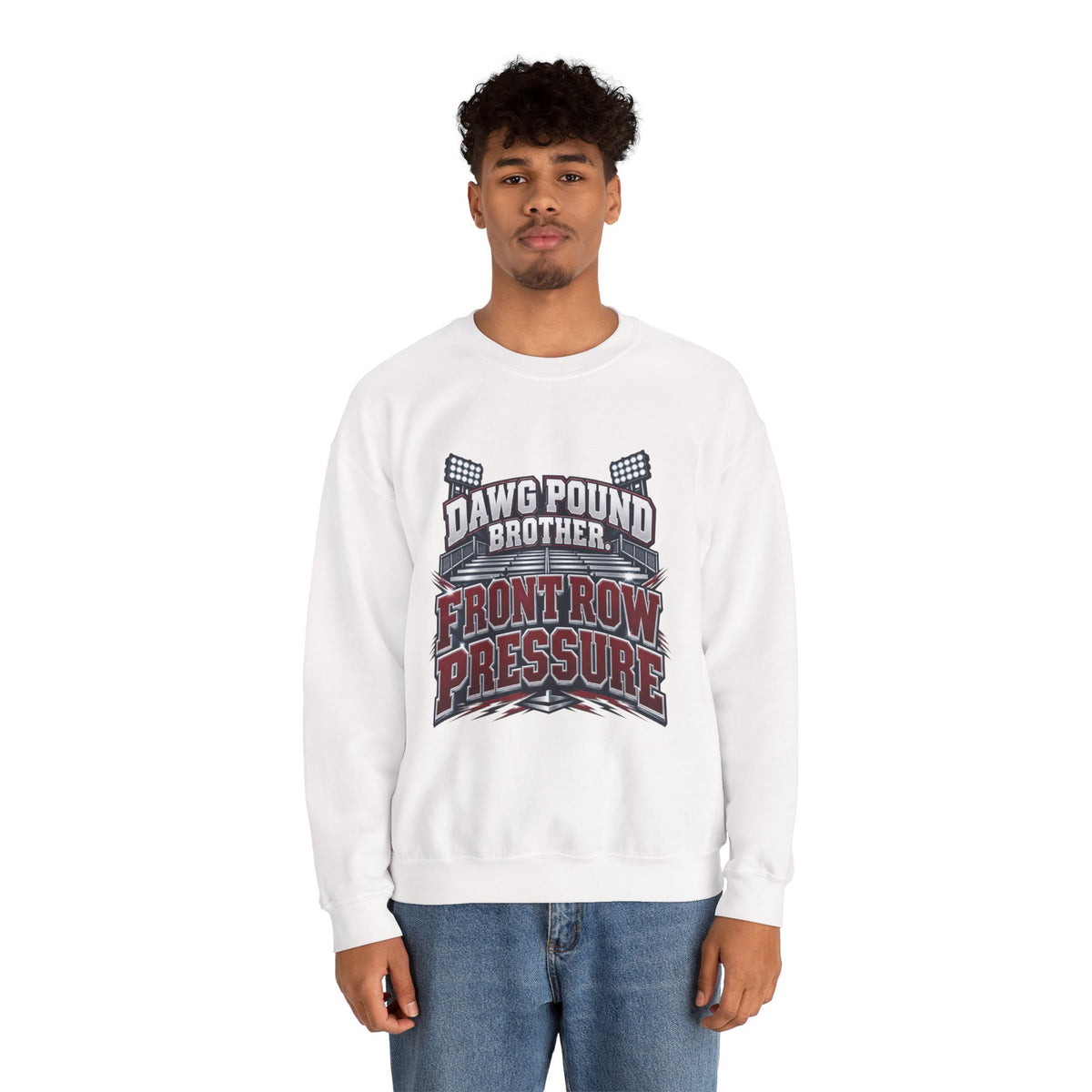 Crewneck Sweatshirt — Dawg Pound Brother “Front Row Pressure” Football Fan Pullover