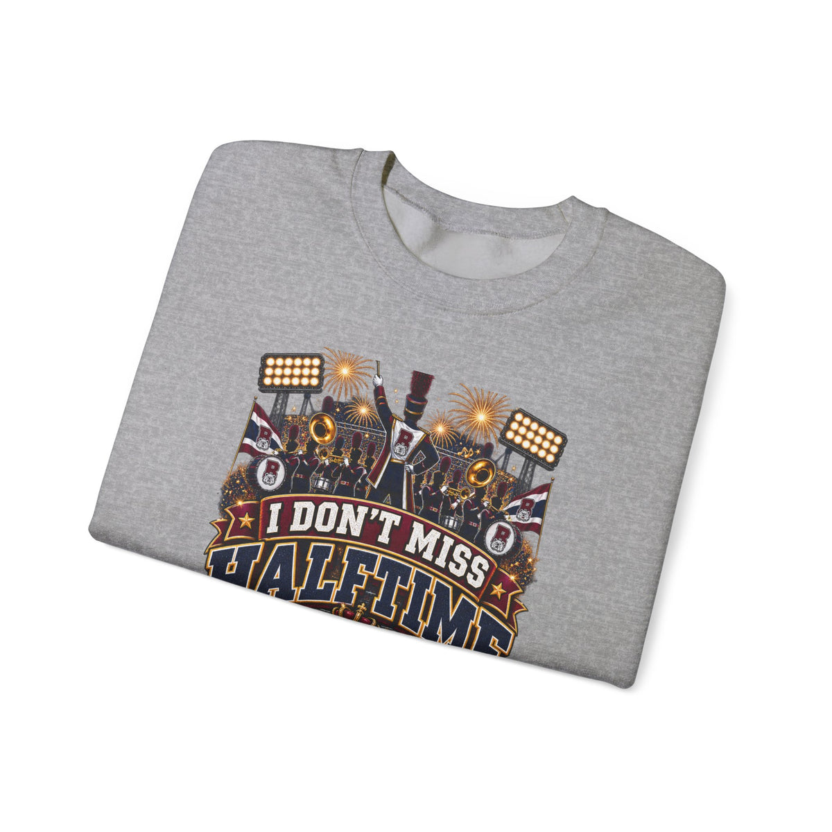 Halftime Football Grandma Crewneck Sweatshirt – "I Don't Miss Halftime" Graphic