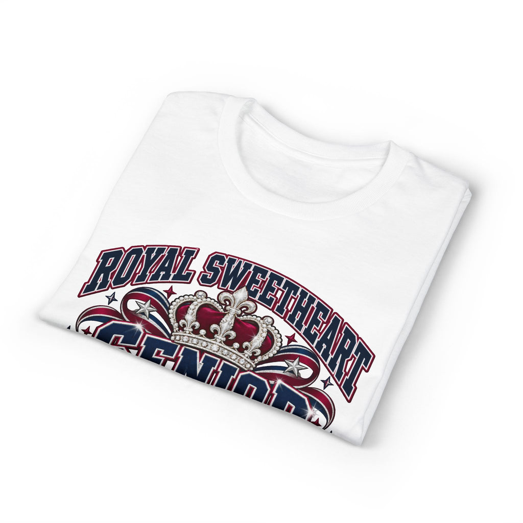 Senior 2027 Crown Secured T-Shirt — Royal Sweetheart Graduation Tee