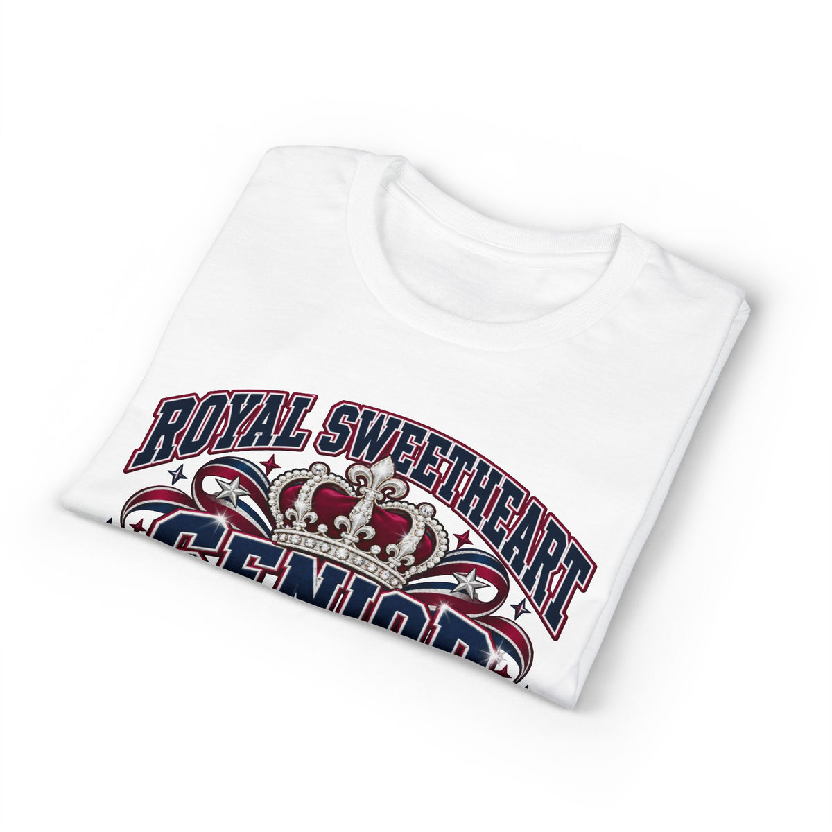 Senior 2027 Crown Secured T-Shirt — Royal Sweetheart Graduation Tee