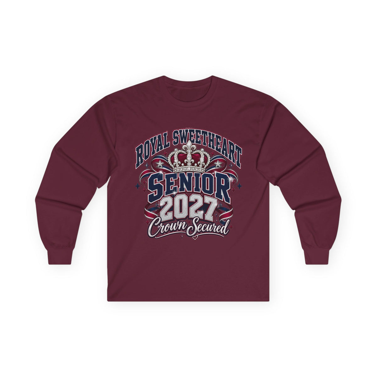 Senior 2021 "Royal Sweetheart" Long Sleeve Tee — Crown Secured Graduation Shirt
